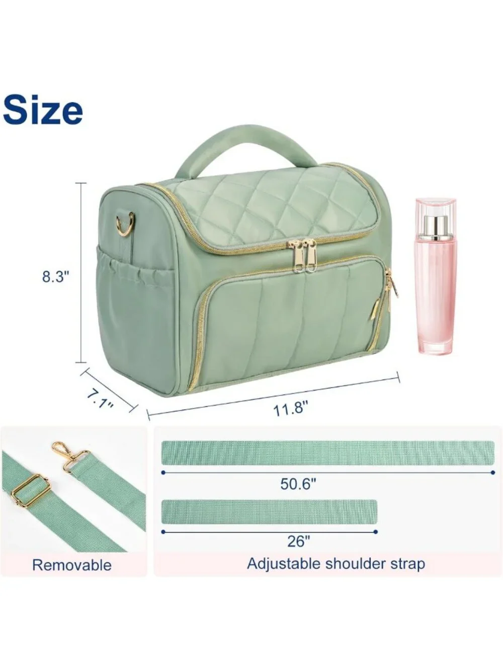 Large Waterproof Travel Toiletry & Makeup Organizer Bag with Handle & Dividers